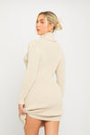 Stone Chunky Knit Roll Neck Jumper Dress