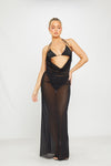 Black Sheer Mesh Halterneck Overlay Bikini Co-Ord