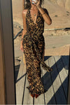 Brown Leopard Print Wrap Top & Maxi Skirt Co-Ord